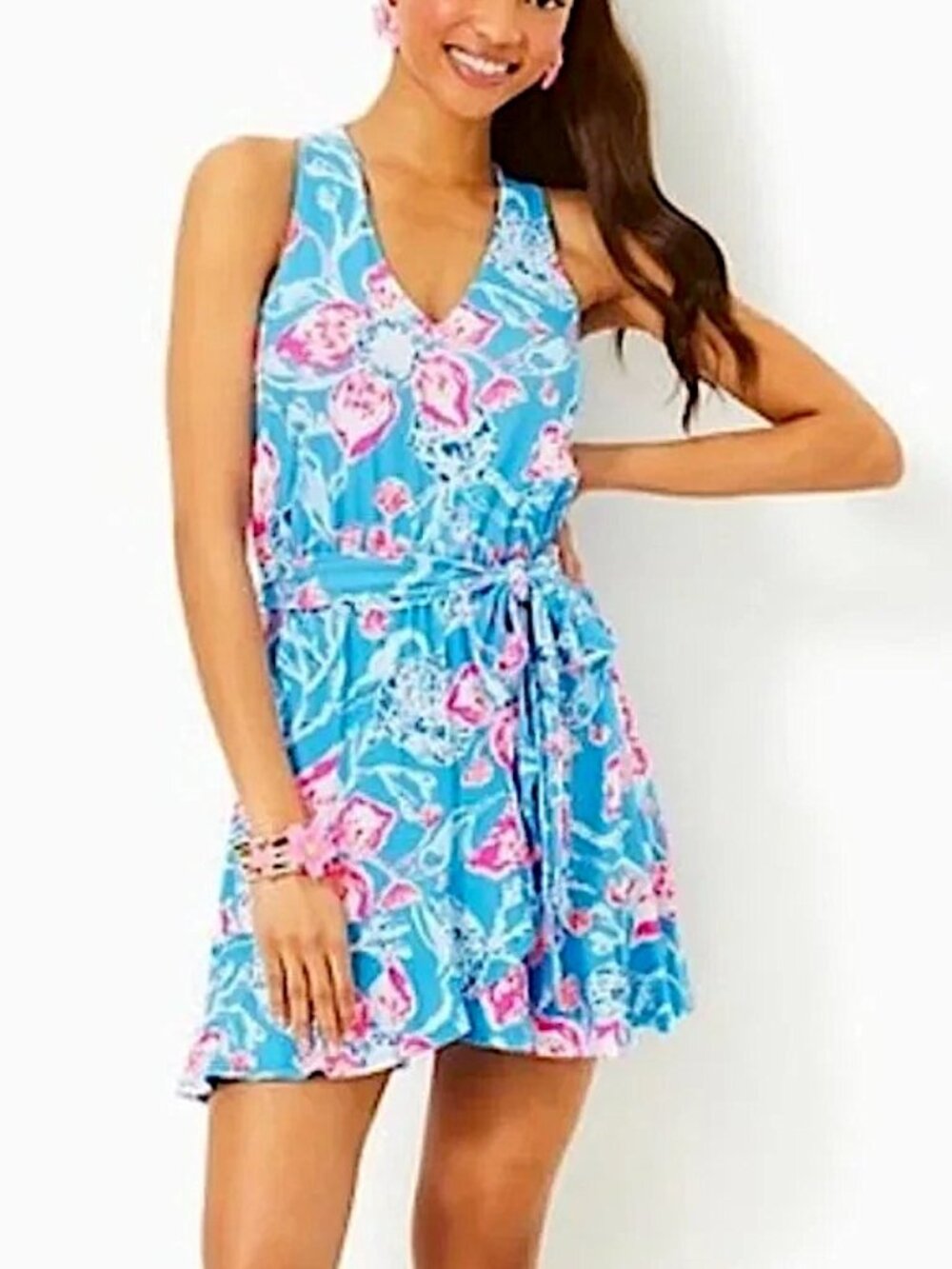 NWT Lilly Pulitzer Camri Halter Romper in Bahamian Rhapsody